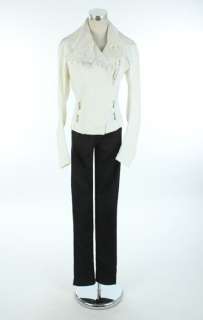 1478 JOHN GALLIANO WHITE COOL JACKET WITH LEATHER DECO F38 NWT  