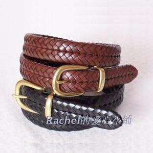 New Coach Mens Leather Braid Belt Gold Bucle 5922   Brown or Black 