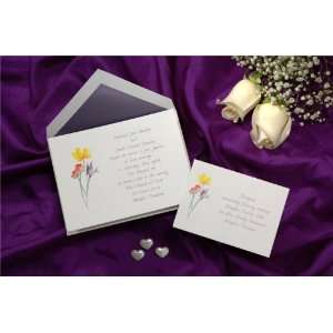  Delicate Watercolor Flowers on White Wedding Invitations 