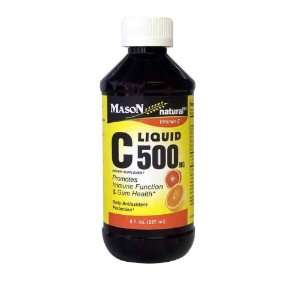  Mason Vitamins Liquid Vitamin C 500mg Orange Flavor, 8 