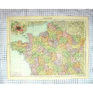   Map C1870 France Plan Paris Channel Islands Jersey Guernsey: Home