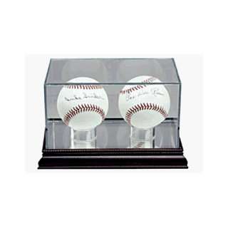  Double Baseball Glass Display Case: Sports & Outdoors