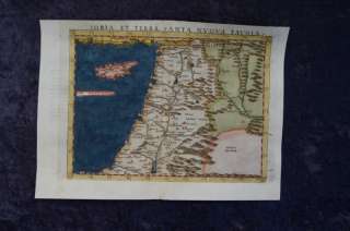 CYPRUS NICOSIA ORIENT SYRIA JUDEA ISRAEL ENGRAVING MAP RUSCELLI 1561 