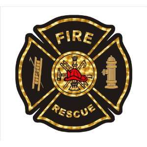  Firefighter Decal   Fire Rescue Maltese with Goldleaf Look 