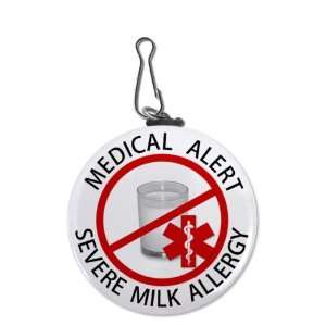  SEVERE MILK ALLERGY Red Medical Alert 2.25 inch Clip Tag 