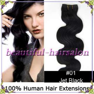 20Long X 150Cm Wide Remy Weft WAVY human hair extensions#01 Jet 