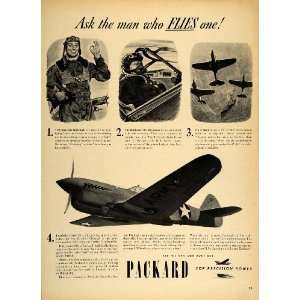  1942 Ad WWII Warhawk Curtiss P40F Test Pilot Fliers WW2 