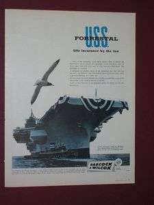 1955 U.S.S. FORRESTAL AIRCRAFT CARRIER AD BABCOCK AD  