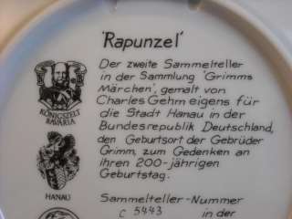 Vintage Charles Gehm Rapunzel Decorative German Plate  