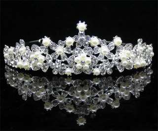 Wedding/Bridal crystal veil tiara crown headband CR190  