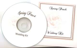 Delux Spring Peach Wedding Invitation Kit on CD  