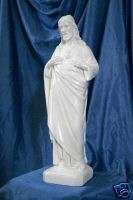 Statua, Oxolite, SACRO CUORE DI GESU Bianco cm40  