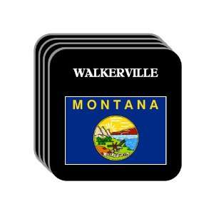  US State Flag   WALKERVILLE, Montana (MT) Set of 4 Mini 