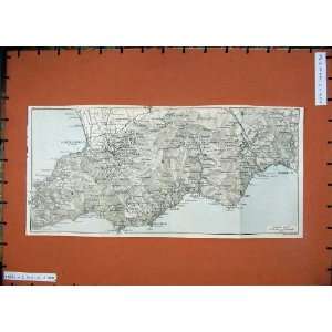   Antique Map Italy Vico Majori Salerno Amalfi Piano