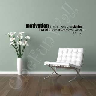 Motivation Habit Vinyl Wall Saying Decal Sticker 9x50  