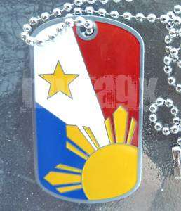 Stainless Steel Philippines Dog Tag Filipino SHIMMER  