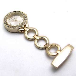 Henley Nurse Beauticians Carers Fob Pin on Watch Diamante gold  