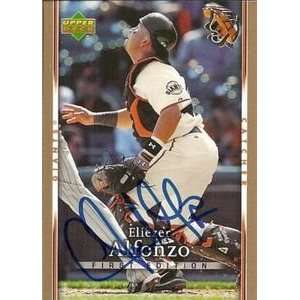  Eliezer Alfonzo Signed Giants 2007 UD FirstEdition Card 