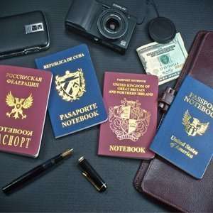  On The Run Set of 4 Passport Notebooks British, American 