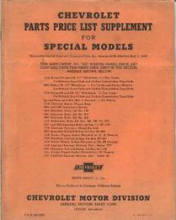 33 34 35 36 37 Chevy Truck Special Parts Manual Book  