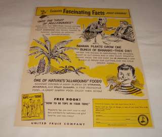 1955 Chiquita Banana Fascinating Facts ad~ MILLIONAIRES  
