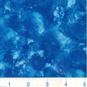  45 Wide Marbled Watercolor Blue Fabric By The Yard: Arts 