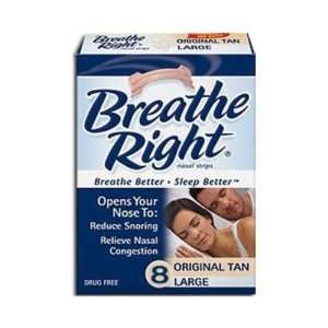 Breathe Right 8 Count Large Tan Nasal Strips Case Pack 6   525789