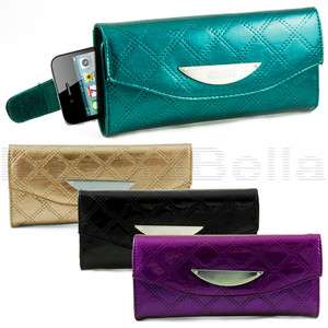   COLE REACTION WOMENS CLUTCH WALLET TRI FOLD IPHONE/CELL HOLDER QUILTED
