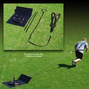  Fisher Football Pull Sled And Harness Set BLACK ONE PULL SLED 