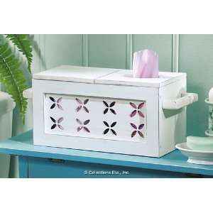  White Wooden Tissue Storage Box 