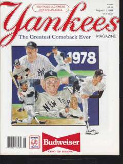 1988 Baseball Program New York Yankees Old Timers Day  