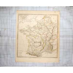   WALKER ANTIQUE MAP 1831 ANCIENT FRANCE EUROPE BISCAY