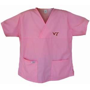 Virginia Tech Pink Scrub Top XL