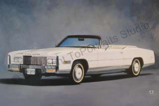 Cadillac Eldorado Convertible 1976 Canvas Oil Painting  