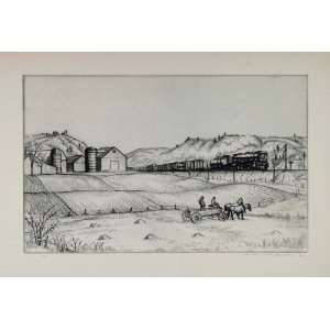  1939 New England Andrew Butler Train Tracks Farm Print 