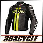 Dainese VR46 Rossi Leather Motorcycle Riding Jacket Black / Yellow 