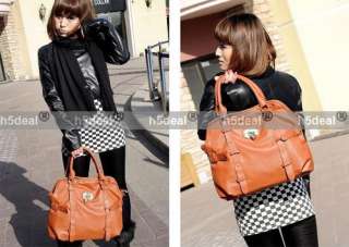 Lady Womens Korean style Hobo PU leather handbag shoulder bag Large 