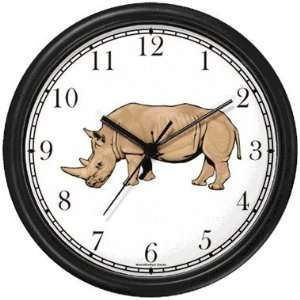 Rhinoceros in Profile African Animal Wall Clock by WatchBuddy 