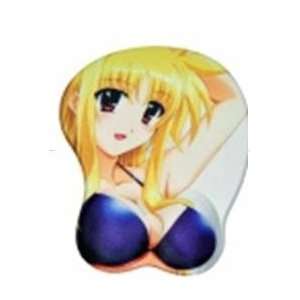 3D Anime Mouse Pad (Yellow hair with Blue Bra)