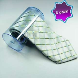  FashionOn Large Necktie Accessories Plastic 6 Tie Cases 