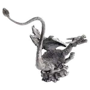  6 Solid Pewter Collectible Dragon Sculpture Statue