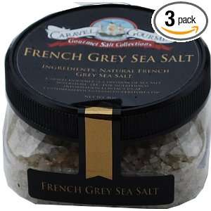 Caravel Gourmet Sea Salt, French Grey, 4 Ounce (Pack of 3)  