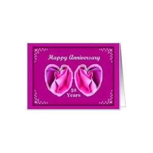  52 Year Anniversary with Two Rose Hearts Card Health 
