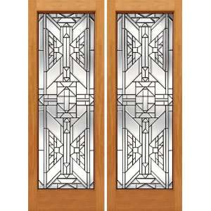   x80 (5 0x6 8) Pair of Full Beveled Glass Doors with Unique Design