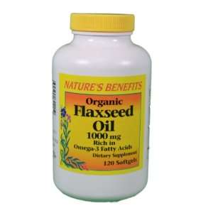  Organic Flaxseed Oil 1000 mg Omega Fatty Acids 120 