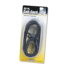  New Coiled Phone Cord Plug/Plug 25 ft. Black Case Pack 5 