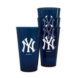  New York Yankees Plastic Pint Glass Set: Sports & Outdoors