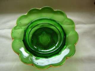 Circa 1900 Antique Northwood Green Peach Pattern EAPG Pressed Glass 