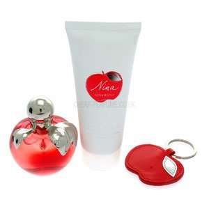 Nina Ricci Apple 3 Piece Gift Set 1.7 EDT Spray 3.3 Oz. Body Lotion 