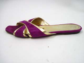 ALEJANDRO INGELMO Purple Suede Sandals Slides Shoes 8  